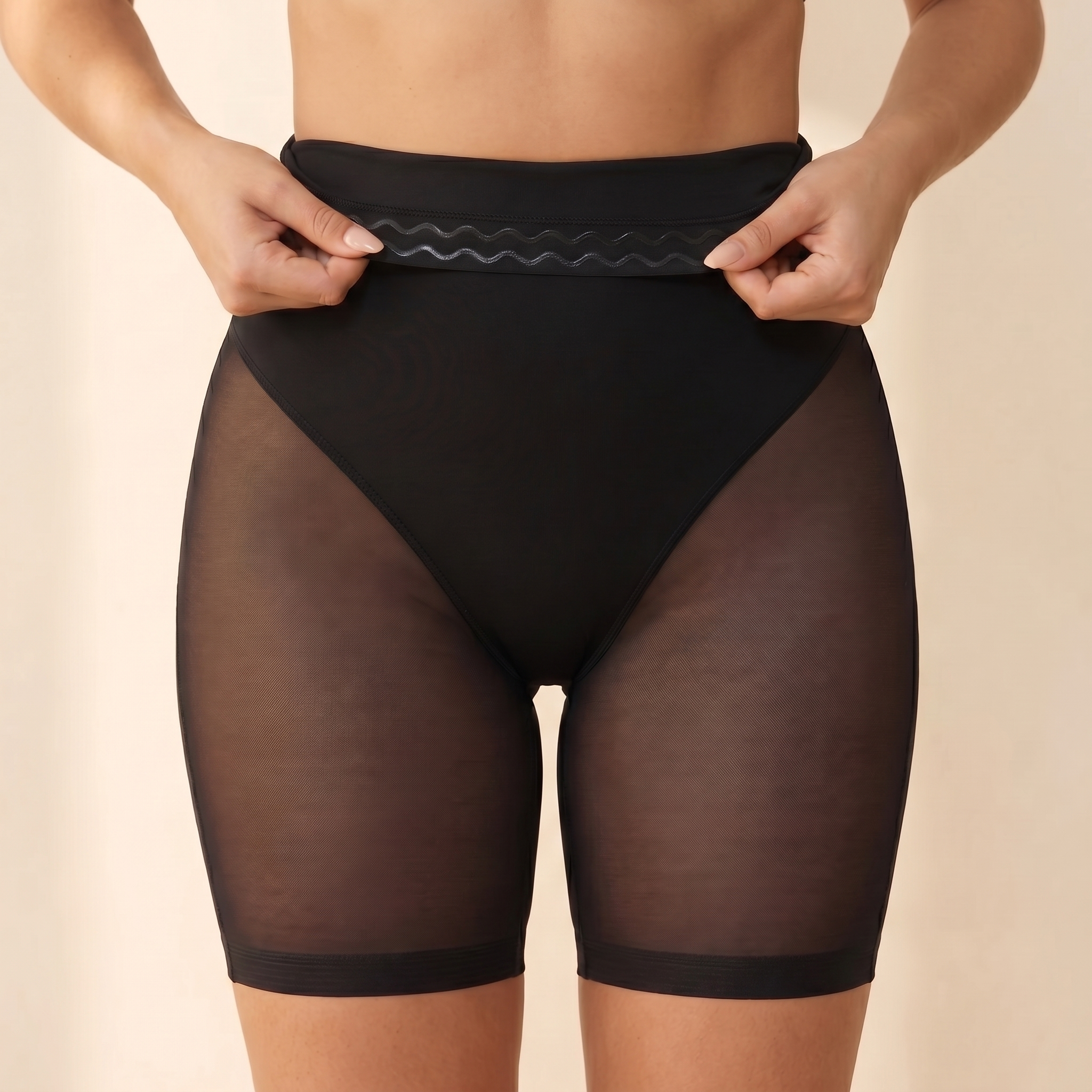Mesh High-Waisted Smoothing Shorts