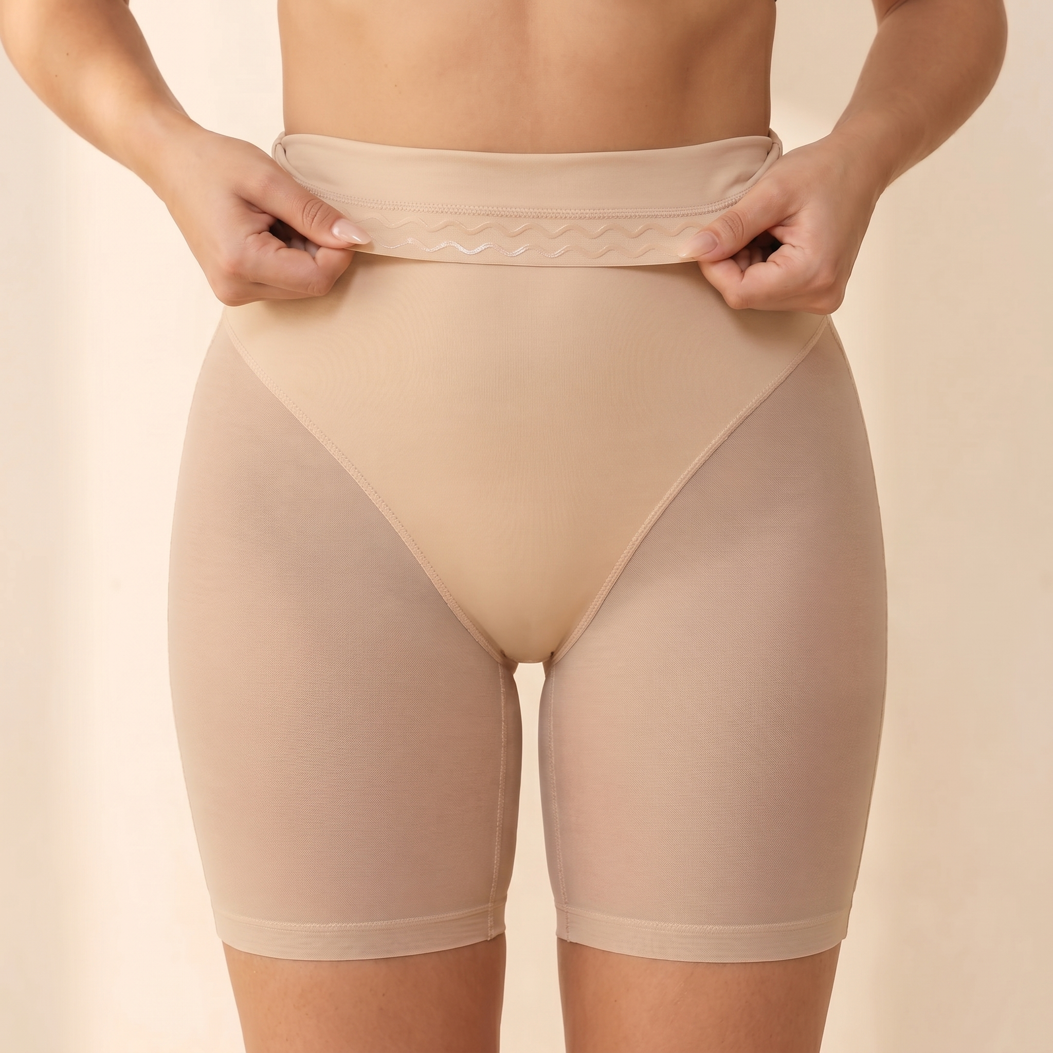 Mesh High-Waisted Smoothing Shorts